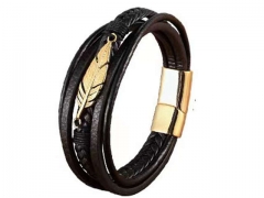 HY Wholesale Leather Bracelets Jewelry Popular Leather Bracelets-HY0130B334