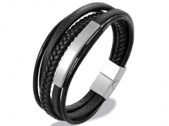 HY Wholesale Leather Bracelets Jewelry Popular Leather Bracelets-HY0135B026