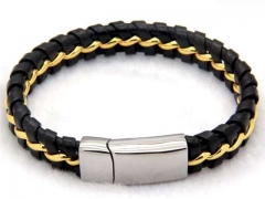 HY Wholesale Leather Bracelets Jewelry Popular Leather Bracelets-HY0041B005