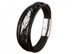 HY Wholesale Leather Bracelets Jewelry Popular Leather Bracelets-HY0130B448