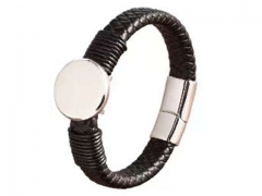HY Wholesale Leather Bracelets Jewelry Popular Leather Bracelets-HY0130B176