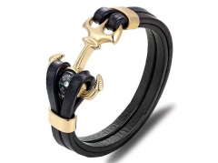 HY Wholesale Leather Bracelets Jewelry Popular Leather Bracelets-HY0135B009