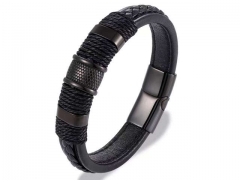 HY Wholesale Leather Bracelets Jewelry Popular Leather Bracelets-HY0135B073