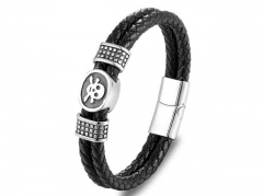 HY Wholesale Leather Bracelets Jewelry Popular Leather Bracelets-HY0120B178