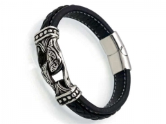 HY Wholesale Leather Bracelets Jewelry Popular Leather Bracelets-HY0041B016