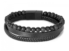 HY Wholesale Leather Bracelets Jewelry Popular Leather Bracelets-HY0136B081