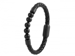 HY Wholesale Leather Bracelets Jewelry Popular Leather Bracelets-HY0120B185