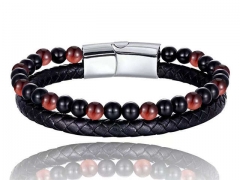 HY Wholesale Leather Bracelets Jewelry Popular Leather Bracelets-HY0136B091