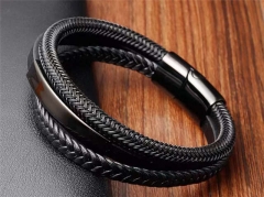 HY Wholesale Leather Bracelets Jewelry Popular Leather Bracelets-HY0133B010