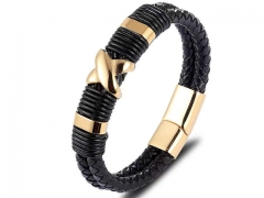 HY Wholesale Leather Bracelets Jewelry Popular Leather Bracelets-HY0130B444