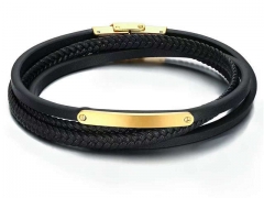 HY Wholesale Leather Bracelets Jewelry Popular Leather Bracelets-HY0058B022