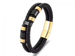 HY Wholesale Leather Bracelets Jewelry Popular Leather Bracelets-HY0120B057