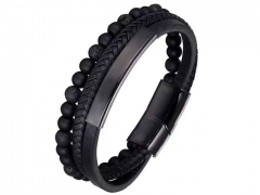HY Wholesale Leather Bracelets Jewelry Popular Leather Bracelets-HY0136B072