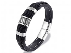 HY Wholesale Leather Bracelets Jewelry Popular Leather Bracelets-HY0135B069