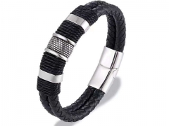 HY Wholesale Leather Bracelets Jewelry Popular Leather Bracelets-HY0135B086