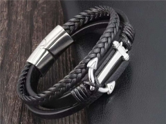 HY Wholesale Leather Bracelets Jewelry Popular Leather Bracelets-HY0133B076