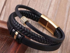 HY Wholesale Leather Bracelets Jewelry Popular Leather Bracelets-HY0137B113