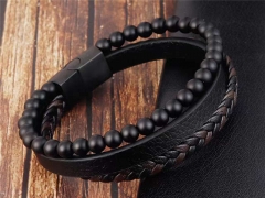 HY Wholesale Leather Bracelets Jewelry Popular Leather Bracelets-HY0133B187