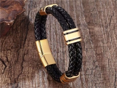HY Wholesale Leather Bracelets Jewelry Popular Leather Bracelets-HY0137B045