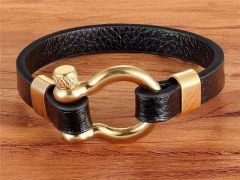 HY Wholesale Leather Bracelets Jewelry Popular Leather Bracelets-HY0130B086