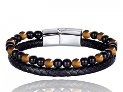 HY Wholesale Leather Bracelets Jewelry Popular Leather Bracelets-HY0136B086
