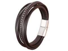 HY Wholesale Leather Bracelets Jewelry Popular Leather Bracelets-HY0130B422