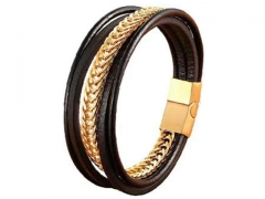 HY Wholesale Leather Bracelets Jewelry Popular Leather Bracelets-HY0130B426