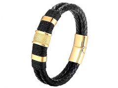 HY Wholesale Leather Bracelets Jewelry Popular Leather Bracelets-HY0133B092