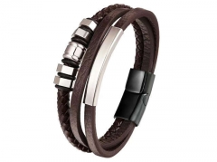 HY Wholesale Leather Bracelets Jewelry Popular Leather Bracelets-HY0136B014