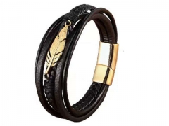 HY Wholesale Leather Bracelets Jewelry Popular Leather Bracelets-HY0130B446