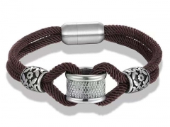 HY Wholesale Leather Bracelets Jewelry Popular Leather Bracelets-HY0135B021