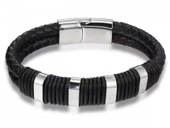 HY Wholesale Leather Bracelets Jewelry Popular Leather Bracelets-HY0130B435