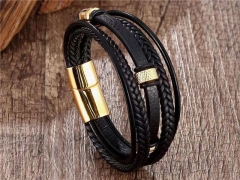 HY Wholesale Leather Bracelets Jewelry Popular Leather Bracelets-HY0137B041