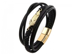 HY Wholesale Leather Bracelets Jewelry Popular Leather Bracelets-HY0058B017