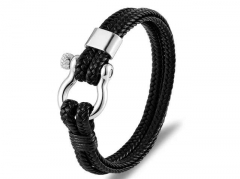 HY Wholesale Leather Bracelets Jewelry Popular Leather Bracelets-HY0135B007