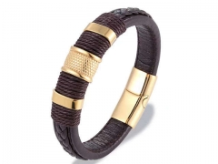 HY Wholesale Leather Bracelets Jewelry Popular Leather Bracelets-HY0135B072