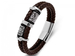 HY Wholesale Leather Bracelets Jewelry Popular Leather Bracelets-HY0134B357