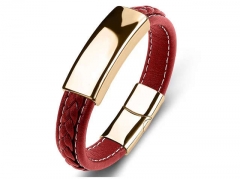 HY Wholesale Leather Bracelets Jewelry Popular Leather Bracelets-HY0134B312