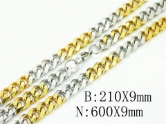 HY Wholesale Stainless Steel 316L Necklaces Bracelets Sets-HY61S0573HKL