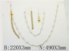 HY Wholesale Jewelry 316L Stainless Steel Earrings Necklace Jewelry Set-HY39S0515HIB