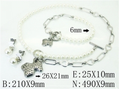 HY Wholesale Jewelry 316L Stainless Steel Earrings Necklace Jewelry Set-HY21S0368JJQ