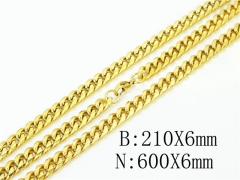 HY Wholesale Stainless Steel 316L Necklaces Bracelets Sets-HY61S0560HHT