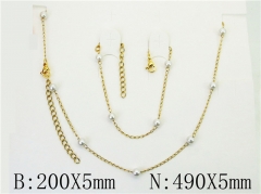 HY Wholesale Jewelry 316L Stainless Steel Earrings Necklace Jewelry Set-HY39S0513HID