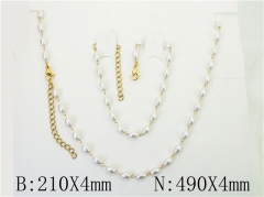 HY Wholesale Jewelry 316L Stainless Steel Earrings Necklace Jewelry Set-HY39S0519HIW