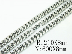 HY Wholesale Stainless Steel 316L Necklaces Bracelets Sets-HY61S0553HEE