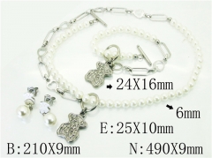 HY Wholesale Jewelry 316L Stainless Steel Earrings Necklace Jewelry Set-HY21S0372JJW