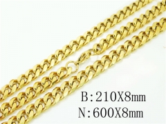 HY Wholesale Stainless Steel 316L Necklaces Bracelets Sets-HY61S0569HJD