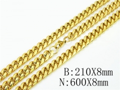 HY Wholesale Stainless Steel 316L Necklaces Bracelets Sets-HY61S0554HME