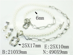 HY Wholesale Jewelry 316L Stainless Steel Earrings Necklace Jewelry Set-HY21S0370JJR