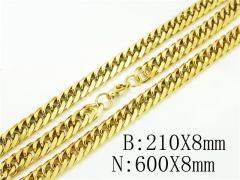 HY Wholesale Stainless Steel 316L Necklaces Bracelets Sets-HY61S0578HJD